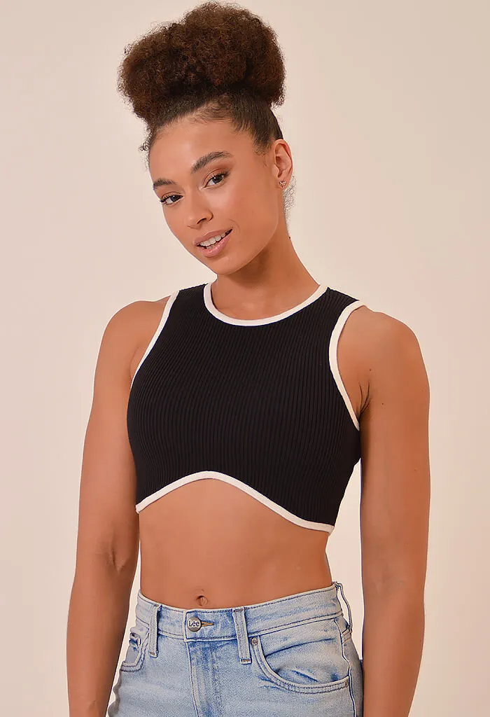 Sorbet Crop Top-Black/Cream