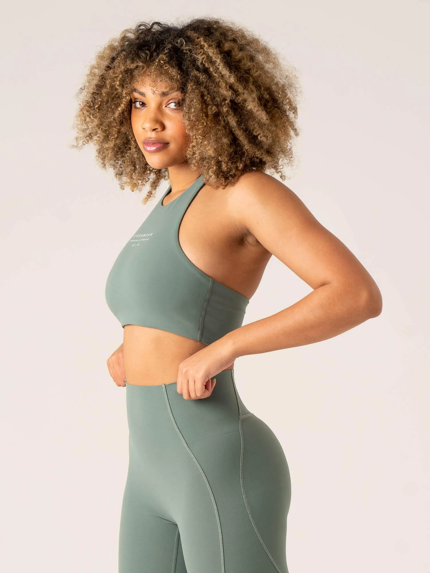 Stride Halter Sports Bra - Sage