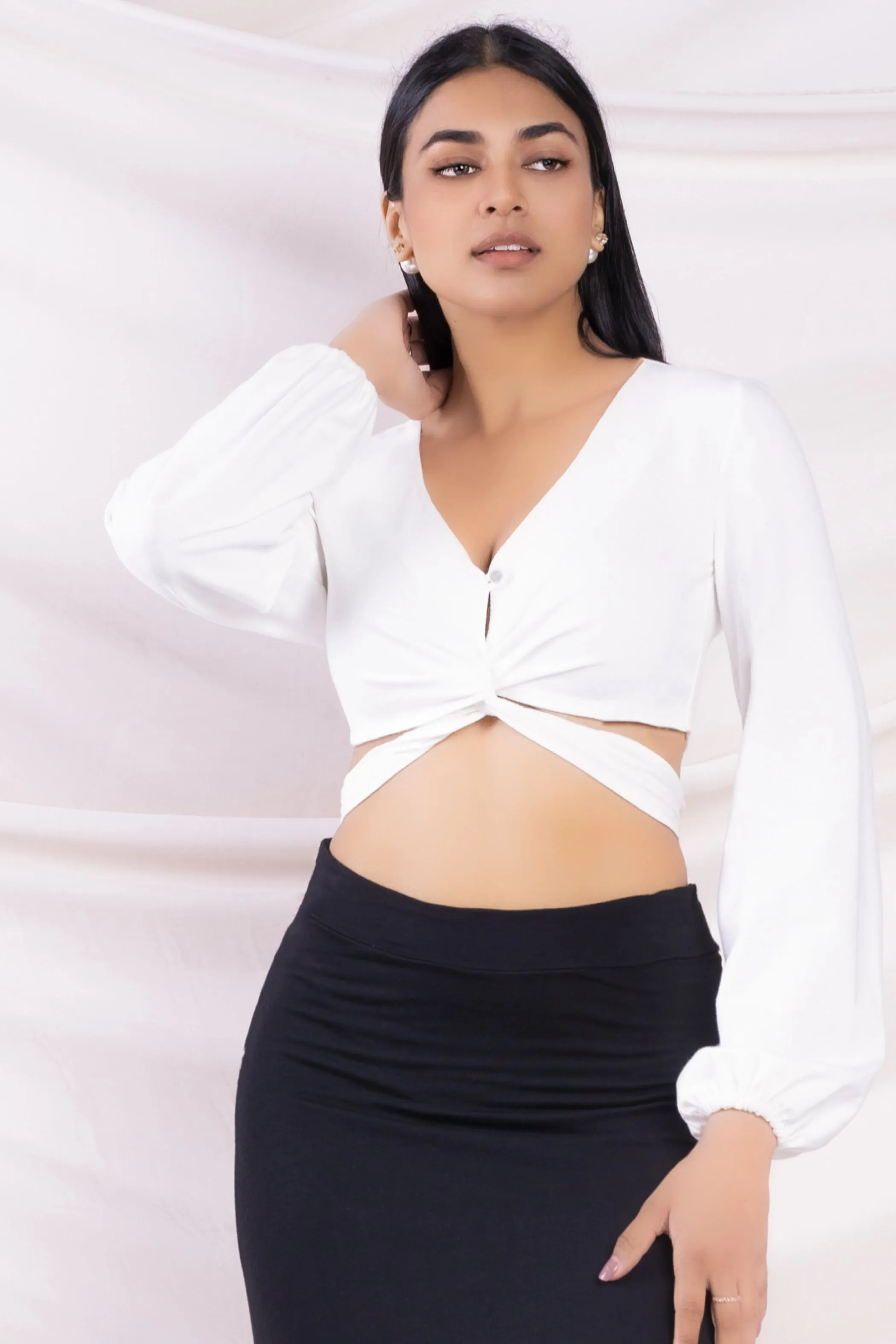 Tie Up Detail Crop Top