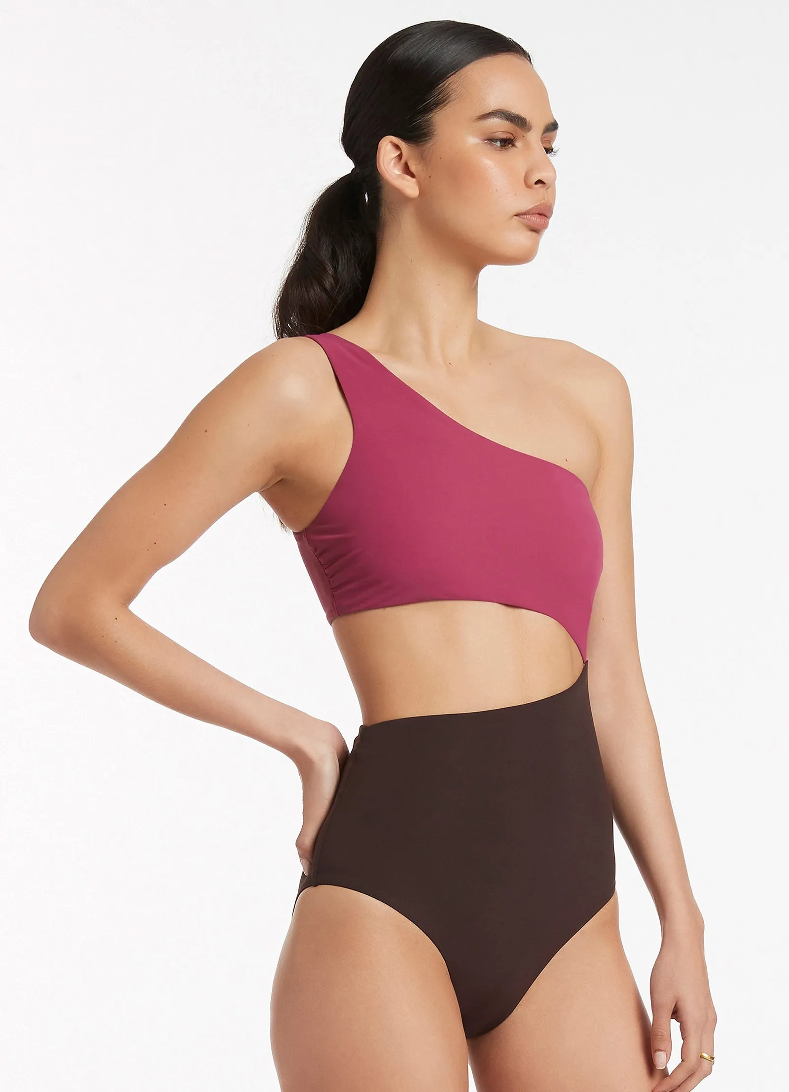 Versa One Shoulder One Piece - Orchid