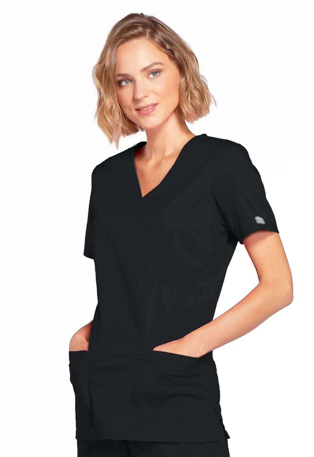 WW Core Stretch  Mock Wrap Scrub Top 4728