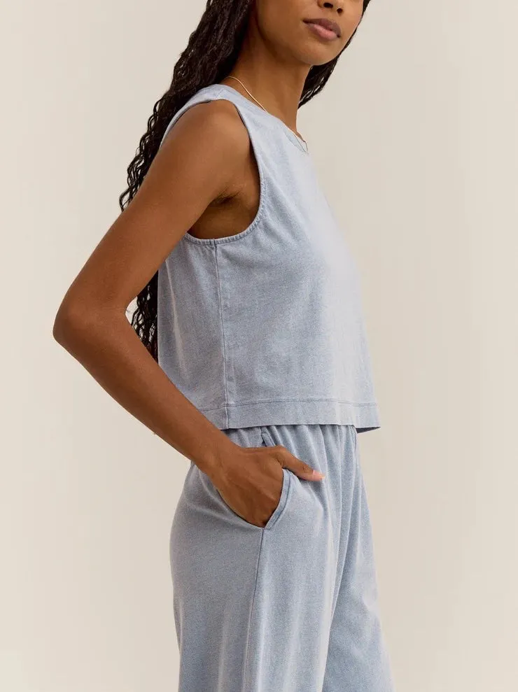 Z Supply Sloane Jersey Denim Muscle Tank